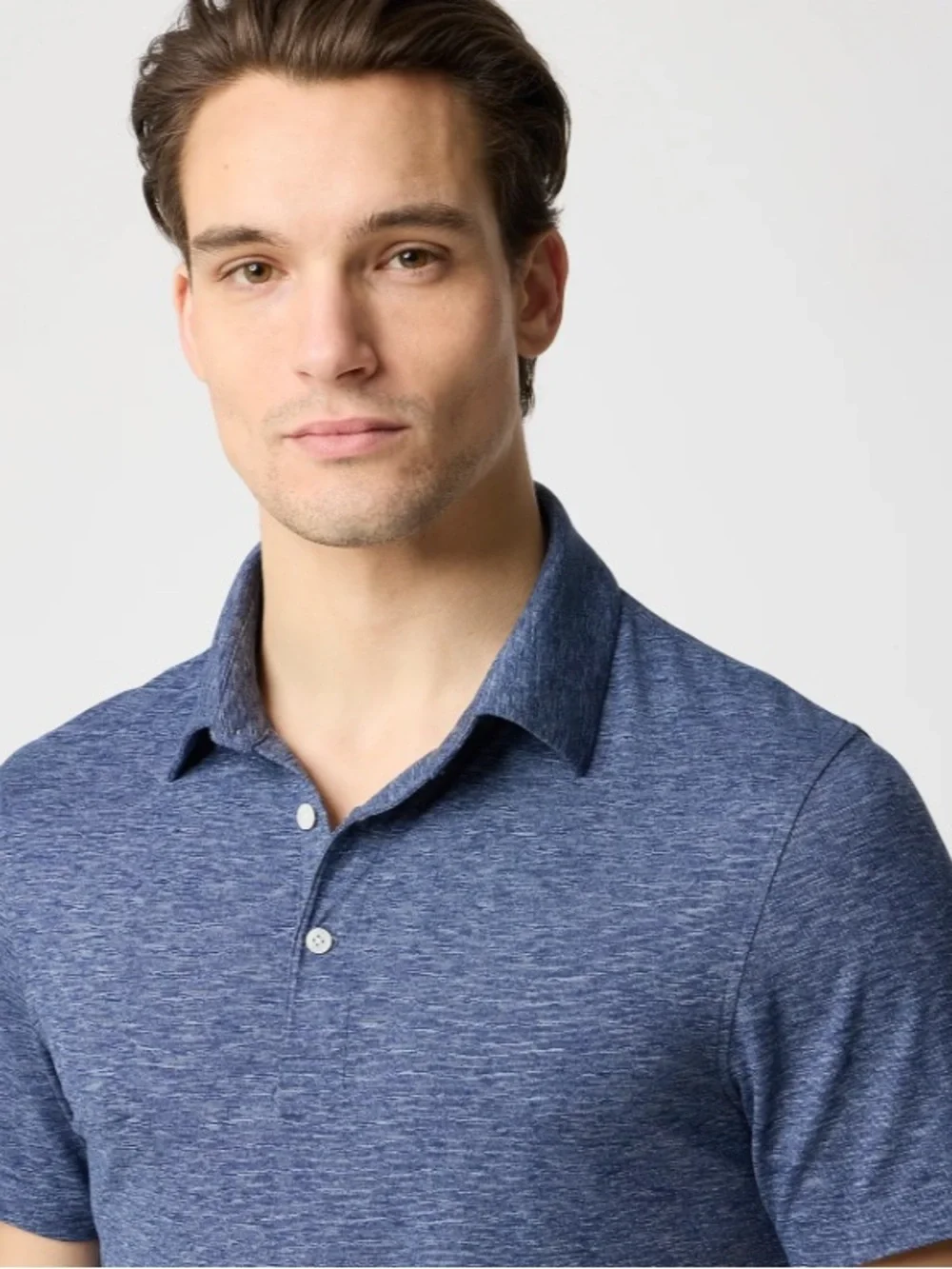 J crew heather union blue Performance polo shirt